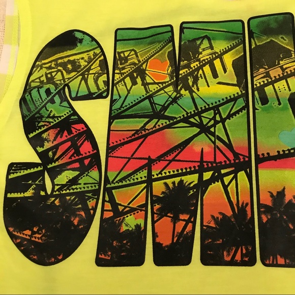 OP Ocean Pacific Cropped Striped Bright Top Small - Picture 3 of 6